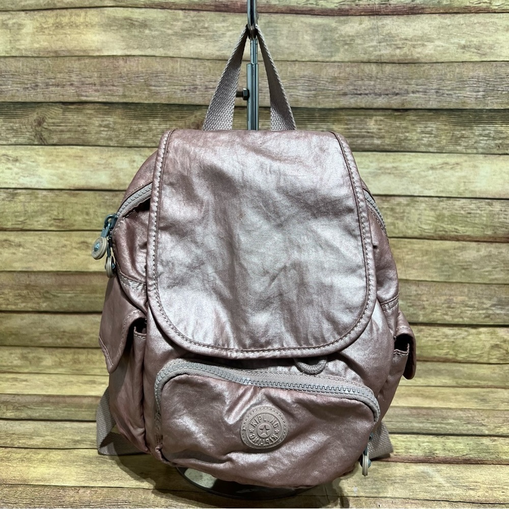Kipling Queenie Metallic Gold Backpack